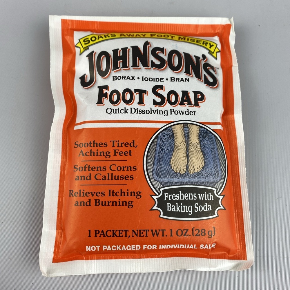 Vintage Johnson's Foot Soap 6 Packets 1 oz. Each USA Discontinued Powder - Picture 3 of 4